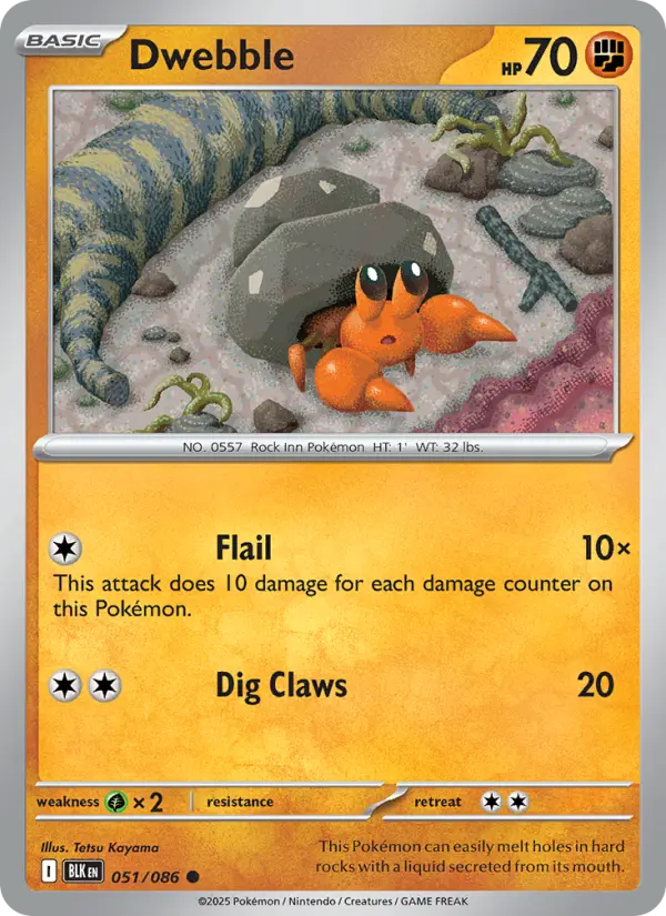 Dwebble, Pokémon card