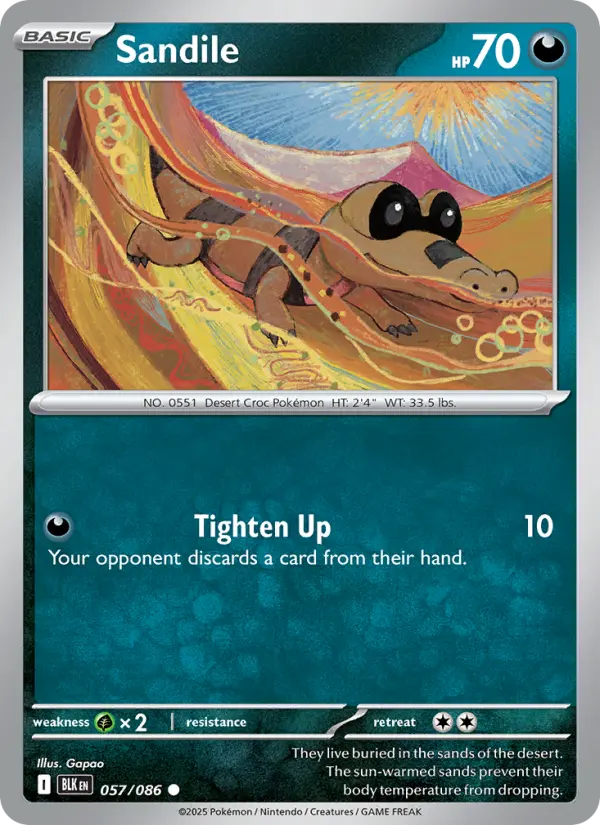 Sandile, Pokémon card