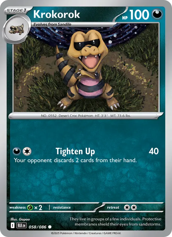 Krokorok, Pokémon card