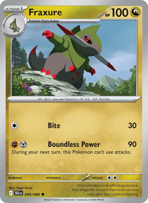 Fraxure, Pokémon card