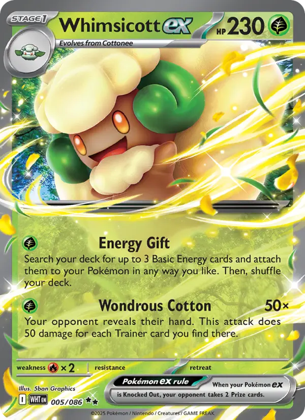 Whimsicott ex, Pokémon card