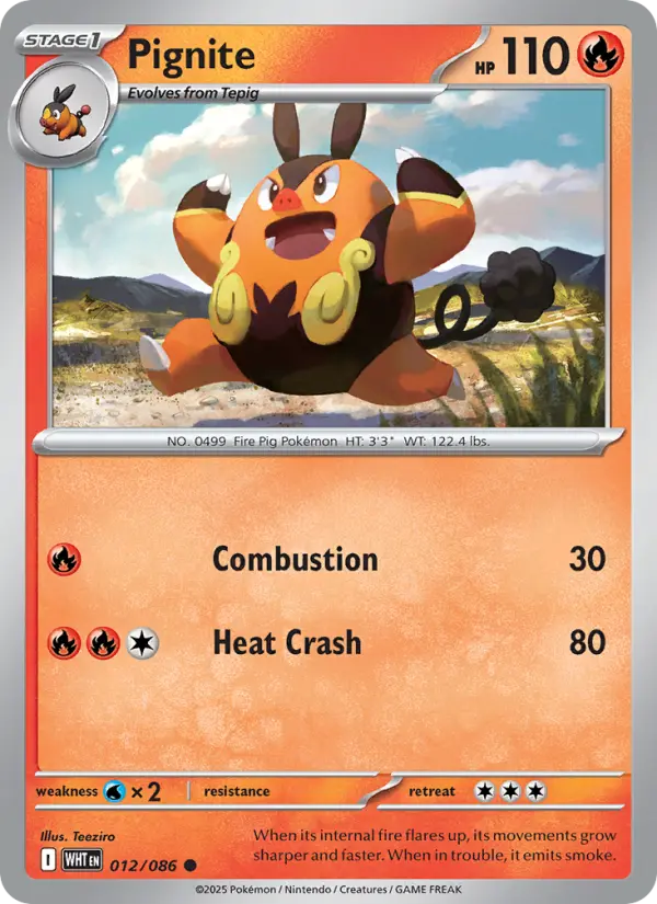Pignite, Pokémon card