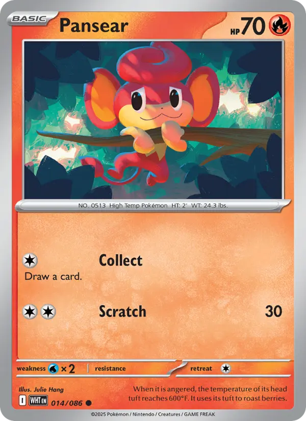 Pansear, Pokémon card