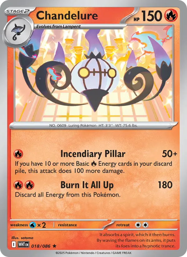 Chandelure, Pokémon card