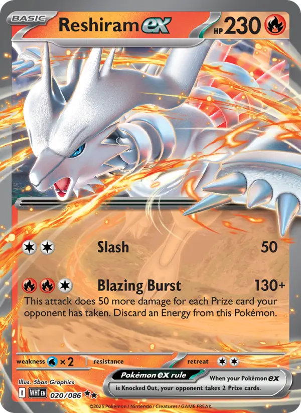 Reshiram ex, Pokémon card