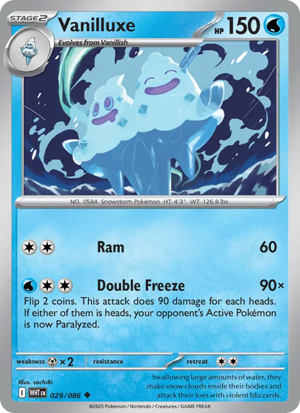 Vanilluxe, Pokémon card