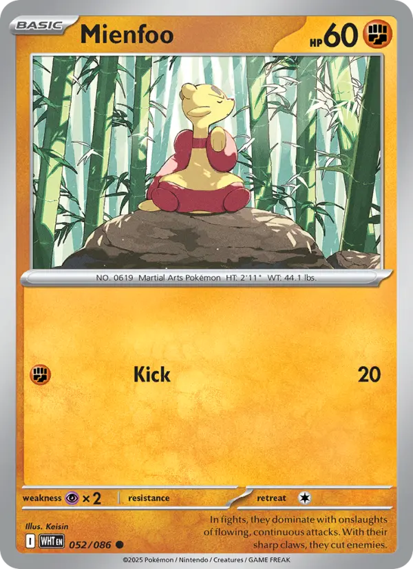 Mienfoo, Pokémon card