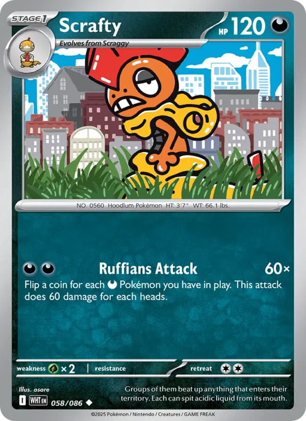 Scrafty, Pokémon card