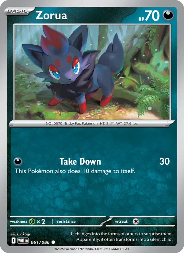 Zorua, Pokémon card