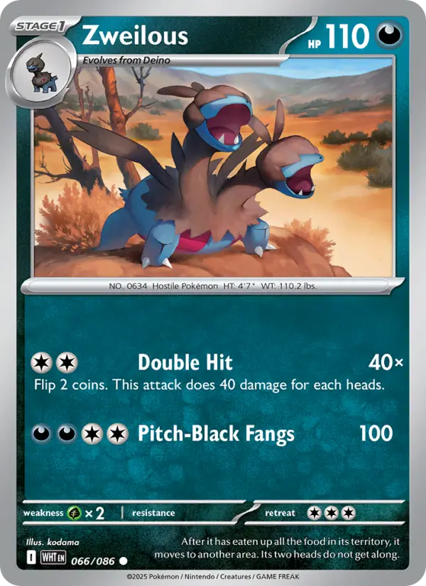 Zweilous, Pokémon card