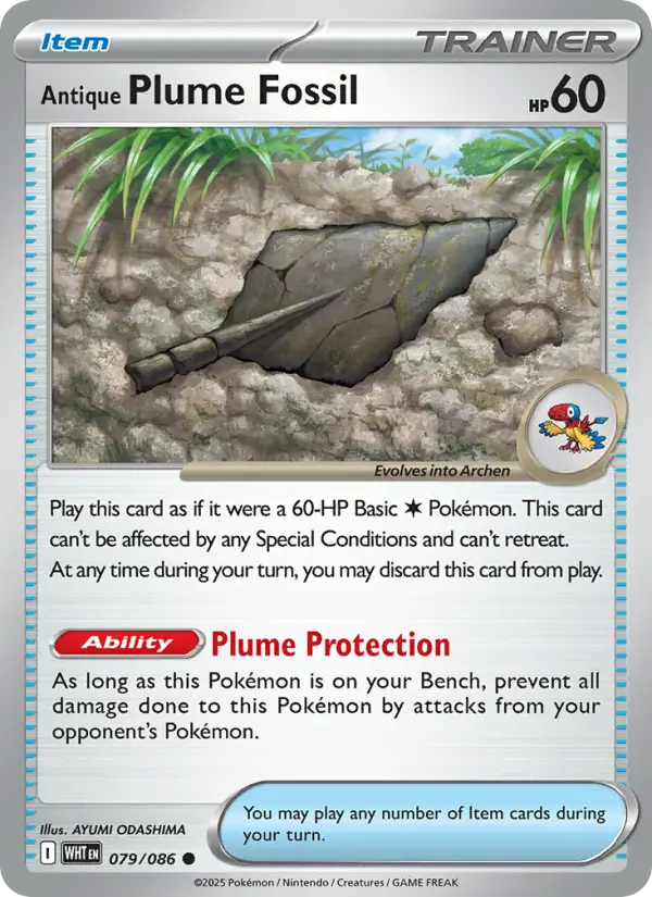 Antique Plume Fossil, Pokémon card