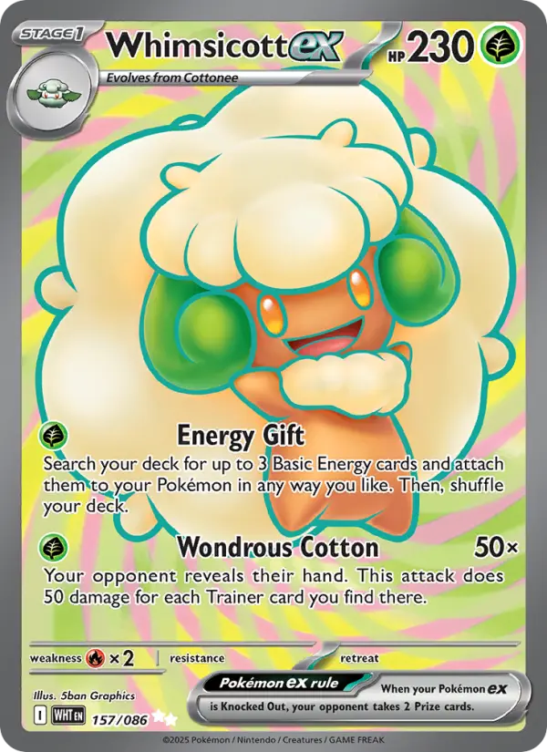 Whimsicott ex, Pokémon card