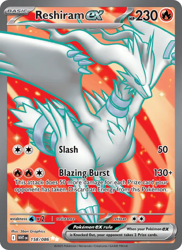 Reshiram ex, Pokémon card