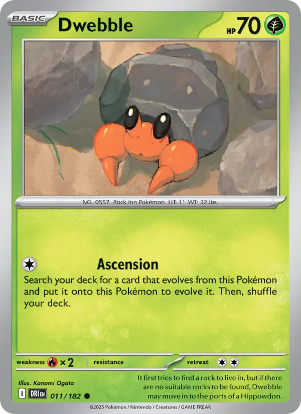 Dwebble, Pokémon card