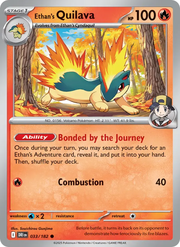 Ethan's Quilava, Pokémon card