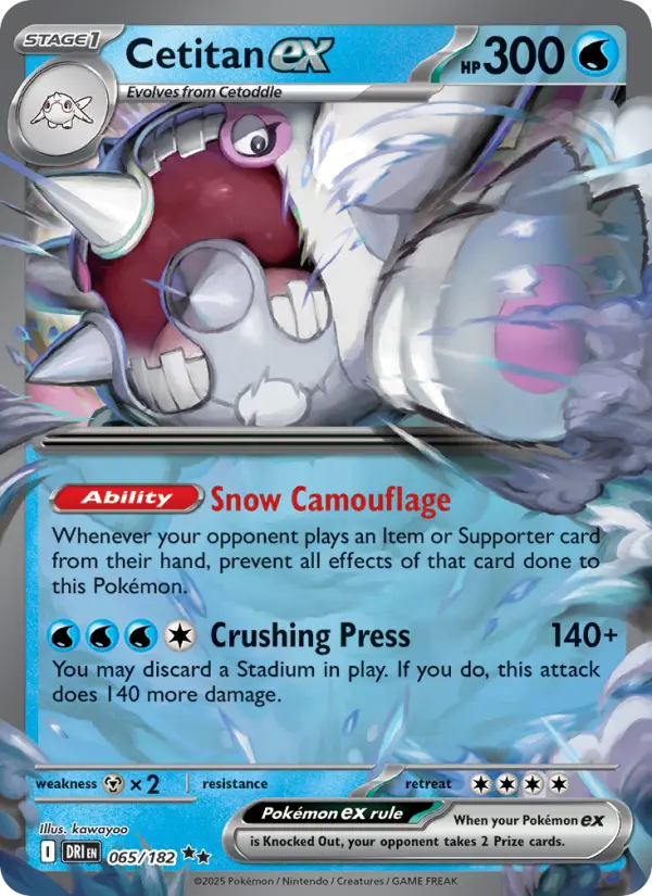 Cetitan ex, Pokémon card