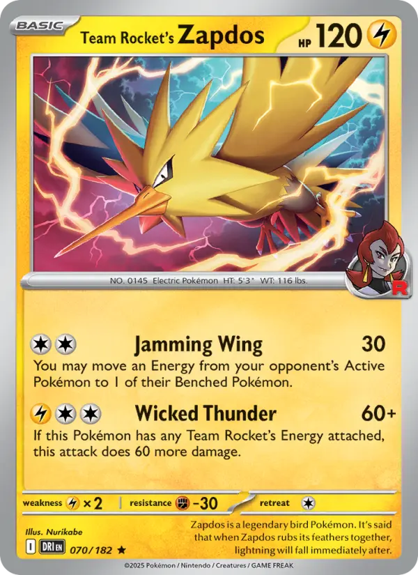 Team Rocket's Zapdos, Pokémon card