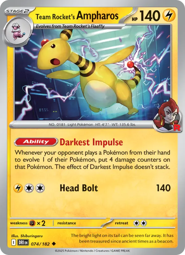 Team Rocket's Ampharos, Pokémon card