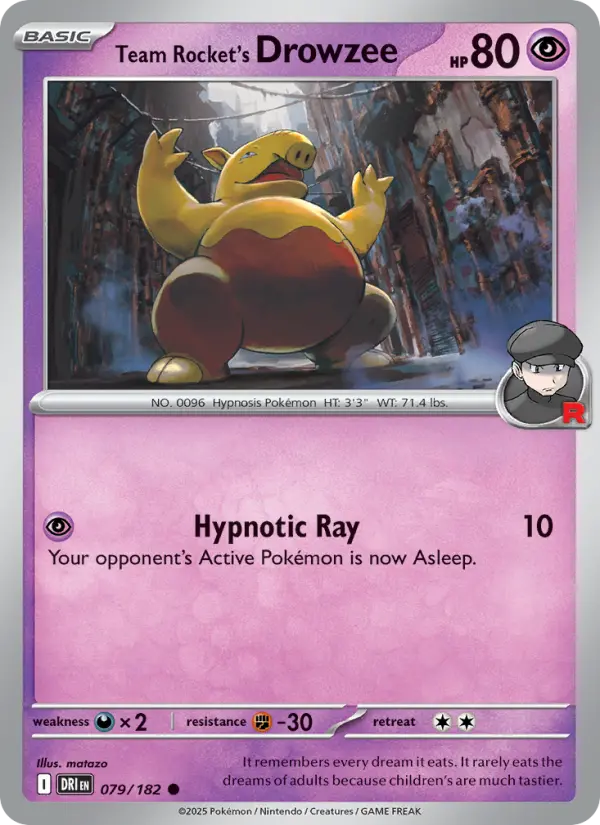 Team Rocket's Drowzee, Pokémon card