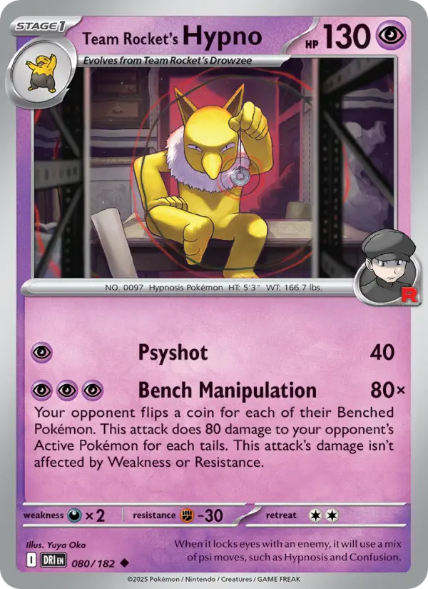 Team Rocket's Hypno, Pokémon card
