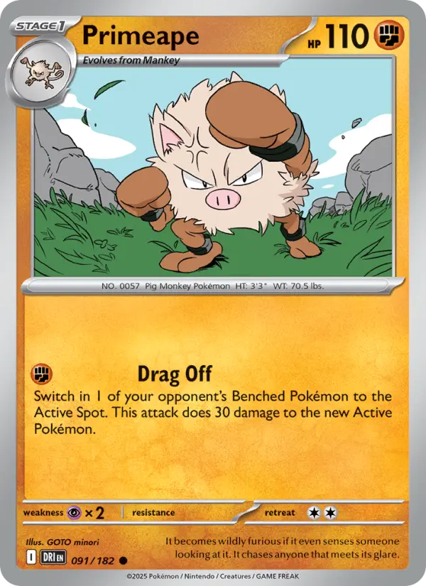 Primeape, Pokémon card