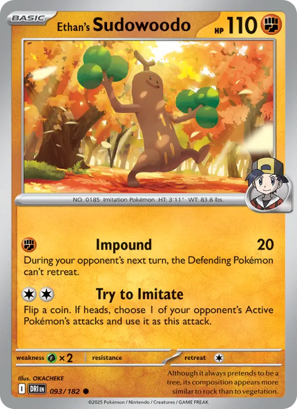 Ethan's Sudowoodo, Pokémon card