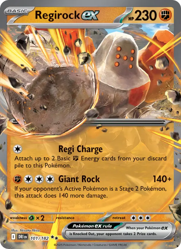 Regirock ex, Pokémon card