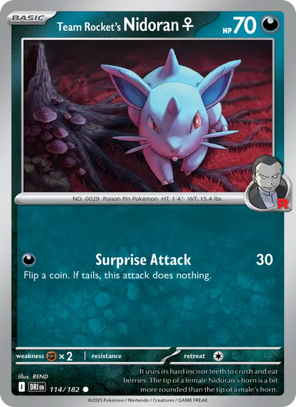 Team Rocket's Nidoran♀, Pokémon card