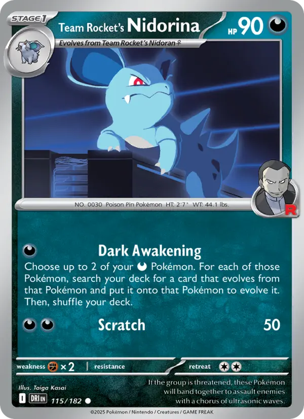 Team Rocket's Nidorina, Pokémon card