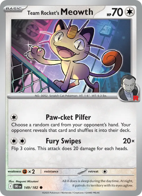 Team Rocket's Meowth, Pokémon card