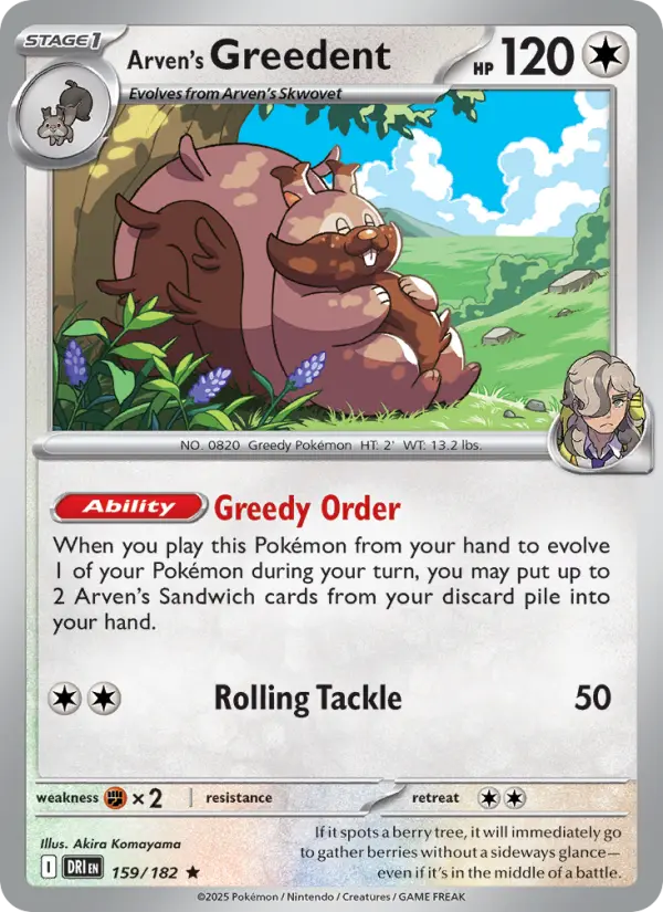 Arven's Greedent, Pokémon card