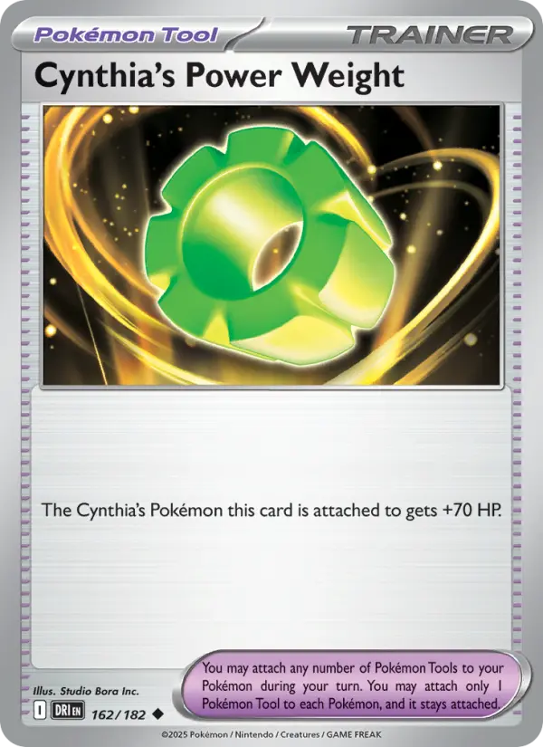 Cynthia's Power Weight, Pokémon card