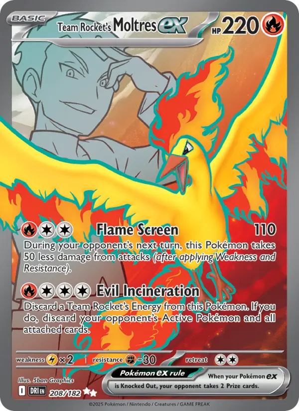 Team Rocket's Moltres ex, Pokémon card