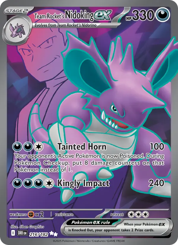Team Rocket's Nidoking ex, Pokémon card