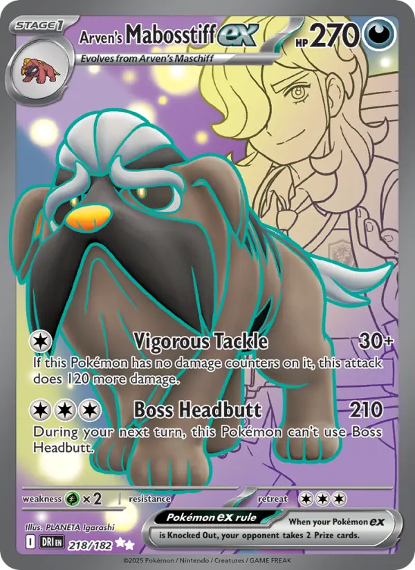 Arven's Mabosstiff ex, Pokémon card