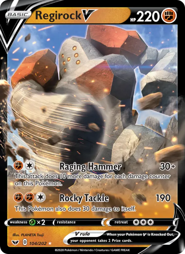 Regirock V, Pokémon card