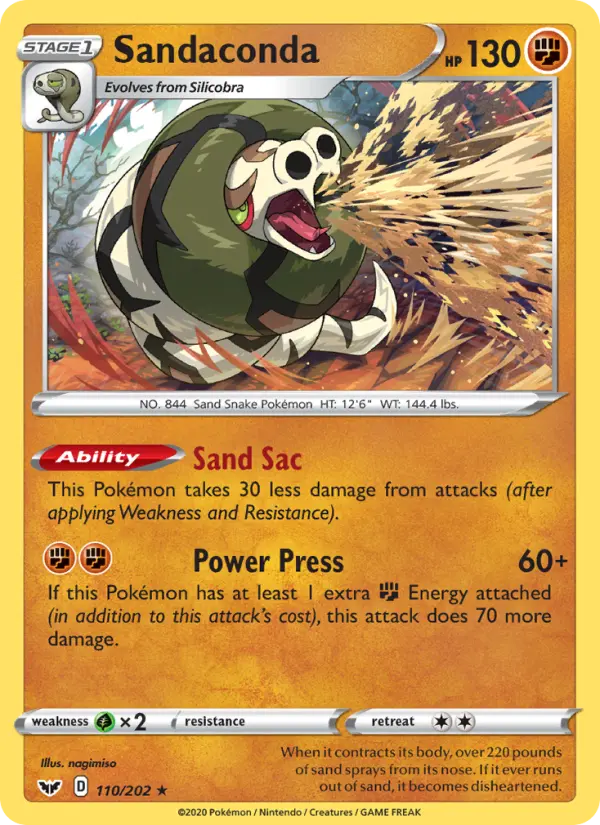 Sandaconda, Pokémon card