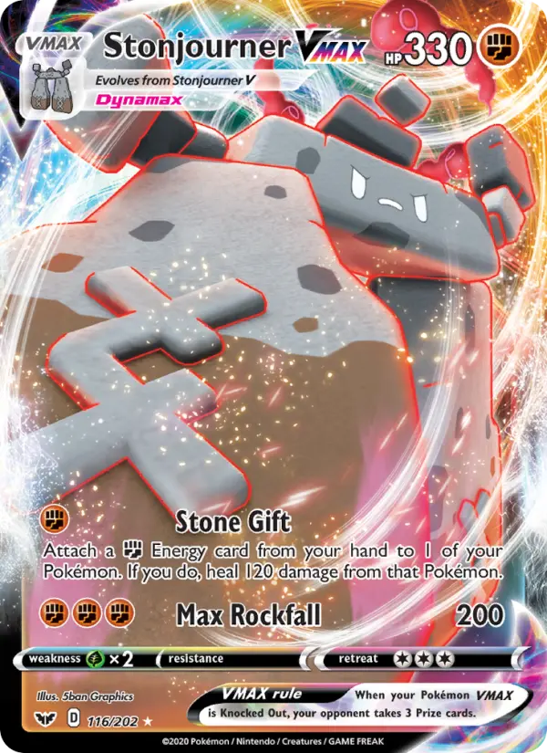 Stonjourner VMAX, Pokémon card