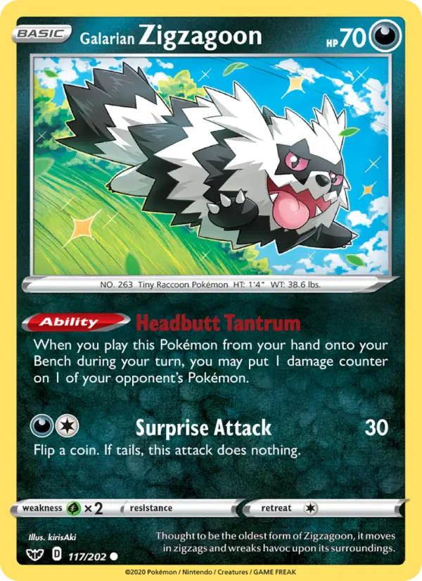Galarian Zigzagoon, Pokémon card