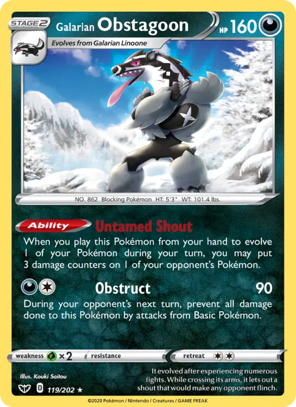 Galarian Obstagoon, Pokémon card