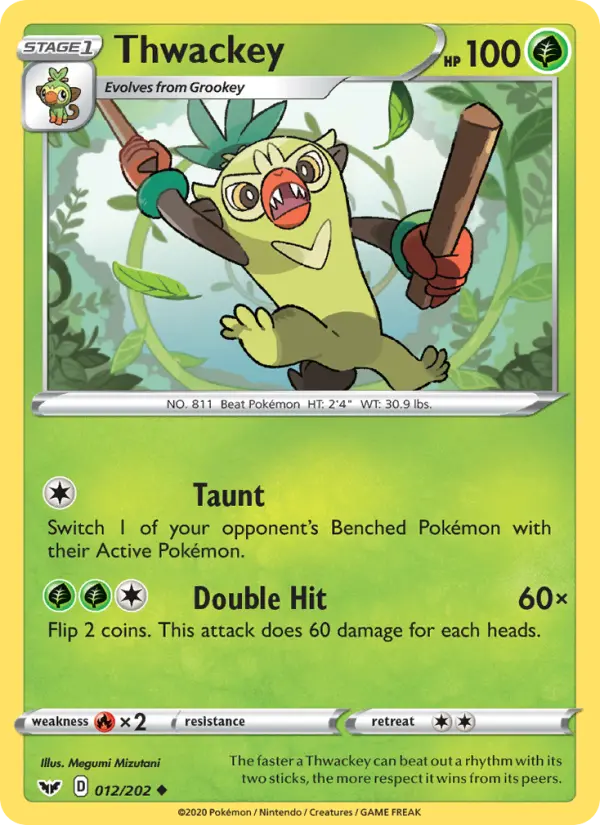 Thwackey, Pokémon card