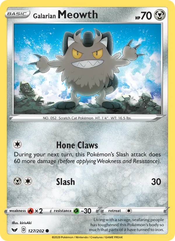 Galarian Meowth, Pokémon card