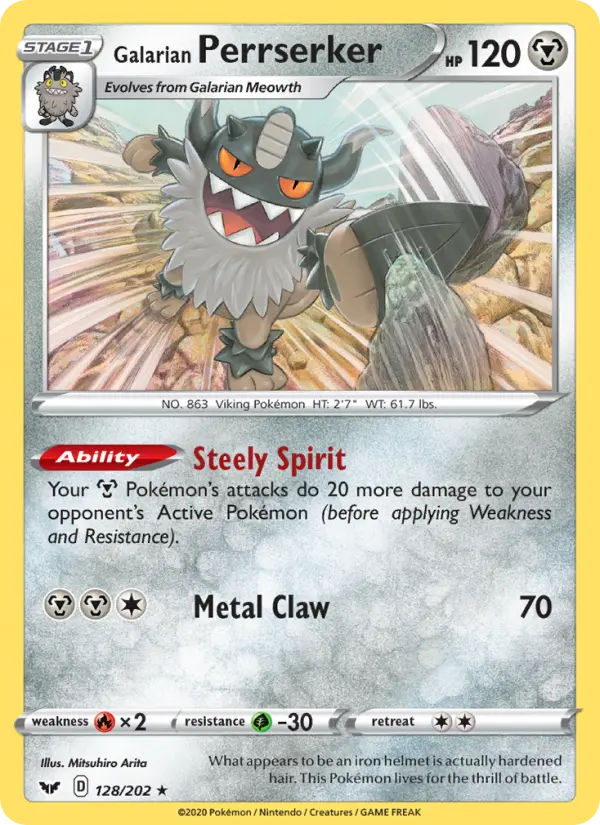 Galarian Perrserker, Pokémon card