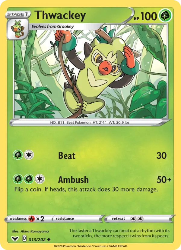 Thwackey, Pokémon card