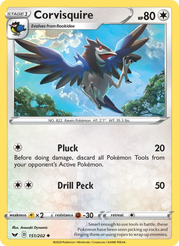 Corvisquire, Pokémon card