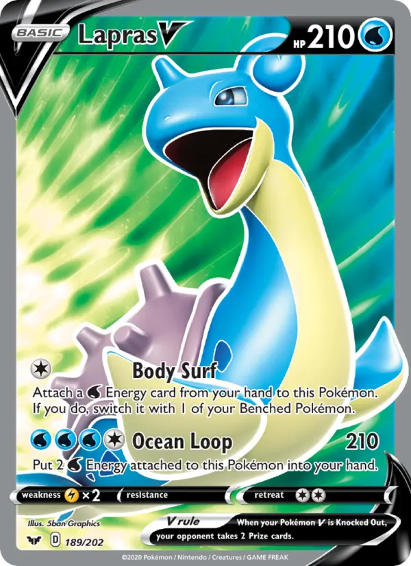 Lapras V, Pokémon card