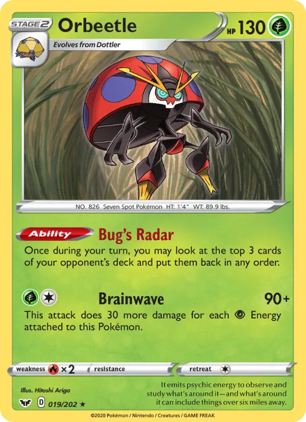 Orbeetle, Pokémon card