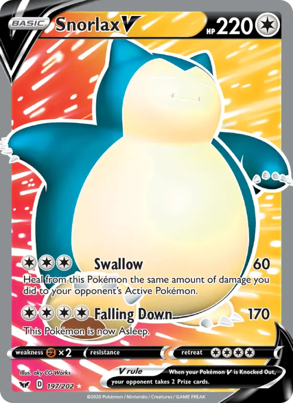 Snorlax V, Pokémon card