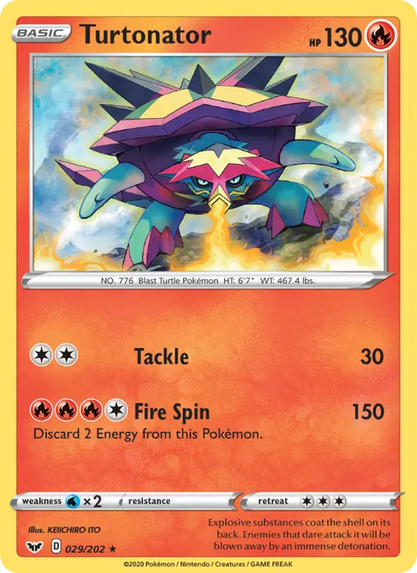 Turtonator, Pokémon card