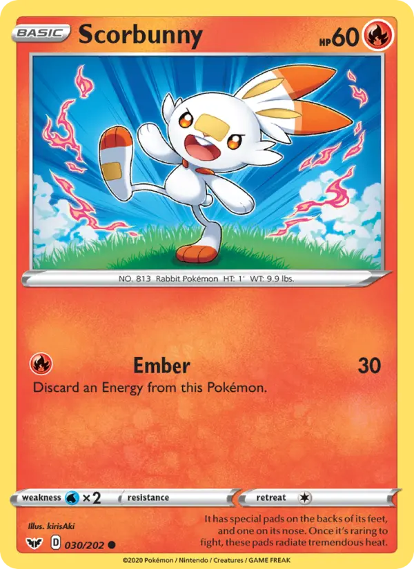 Scorbunny, Pokémon card